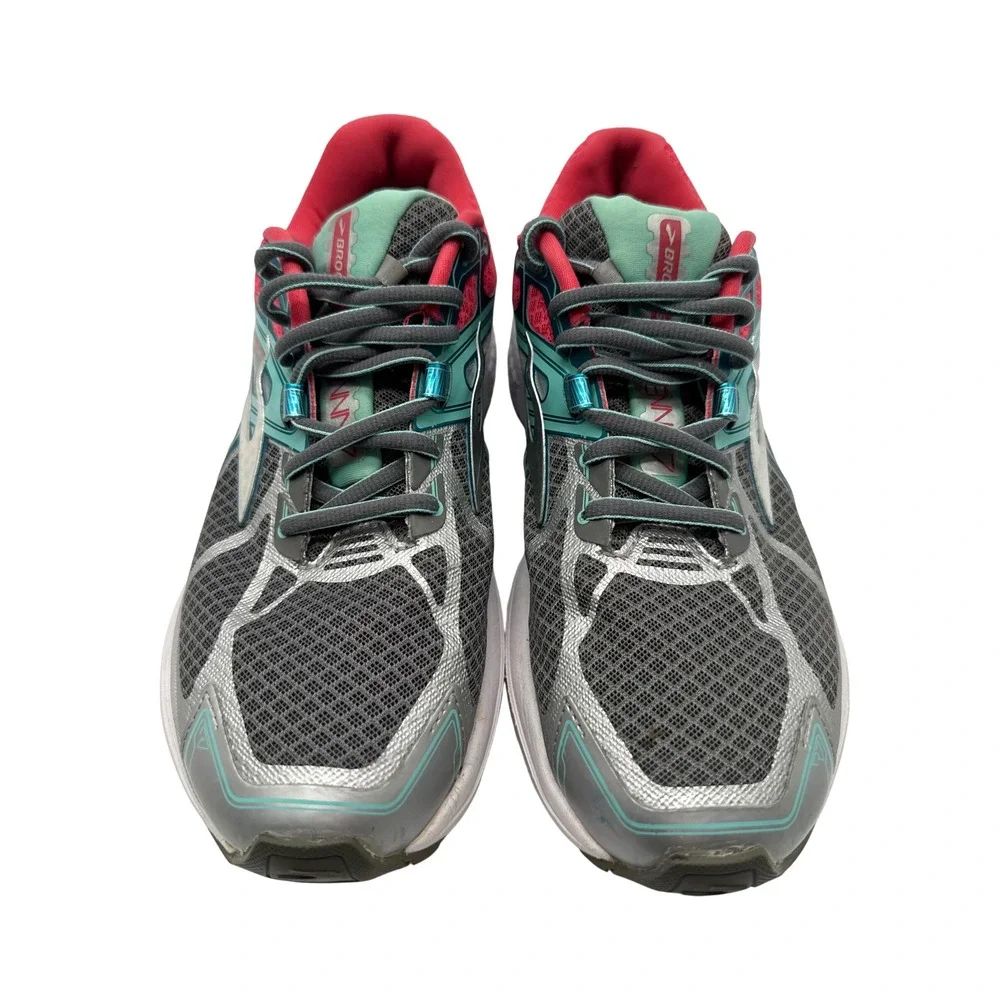 Brooks Ravenna 7 Running Shoes Womens 10 Grey Teal Pink Good Stability Sneakers